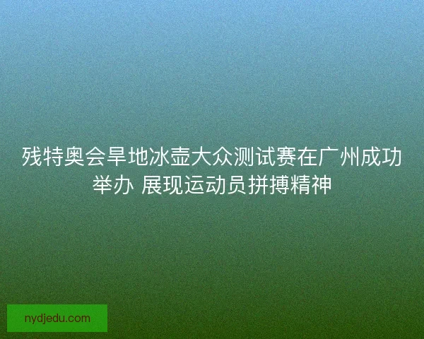 残特奥会旱地冰壶大众测试赛在广州成功举办 展现运动员拼搏精神